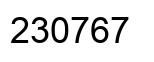 Number 230767 black image