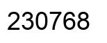 Number 230768 black image