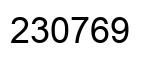 Number 230769 black image