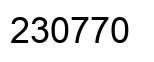 Number 230770 black image