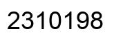 Number 2310198 black image