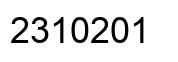 Number 2310201 black image