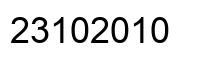 Number 23102010 black image
