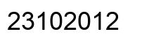 Number 23102012 black image