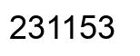 Number 231153 black image