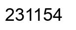 Number 231154 black image