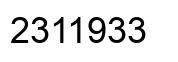 Number 2311933 black image