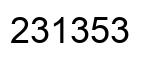Number 231353 black image