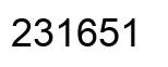 Number 231651 black image