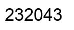Number 232043 black image
