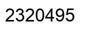 Number 2320495 black image