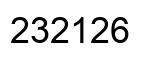 Number 232126 black image
