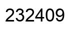 Number 232409 black image