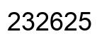 Number 232625 black image