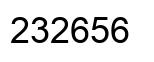 Number 232656 black image