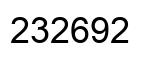 Number 232692 black image