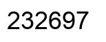 Number 232697 black image