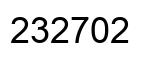Number 232702 black image