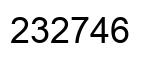 Number 232746 black image