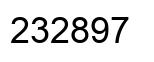 Number 232897 black image