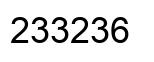 Number 233236 black image
