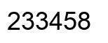 Number 233458 black image