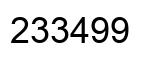 Number 233499 black image