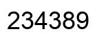 Number 234389 black image