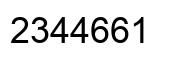 Number 2344661 black image