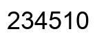 Number 234510 black image