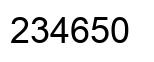 Number 234650 black image