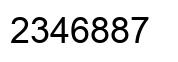 Number 2346887 black image