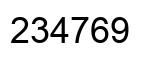 Number 234769 black image