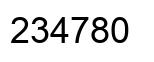 Number 234780 black image