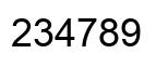Number 234789 black image