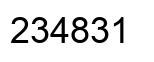 Number 234831 black image