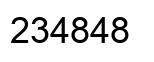 Number 234848 black image