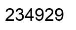 Number 234929 black image