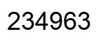 Number 234963 black image