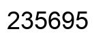 Number 235695 black image