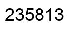 Number 235813 black image