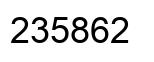 Number 235862 black image