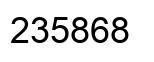 Number 235868 black image