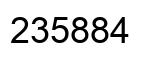 Number 235884 black image