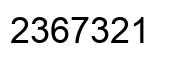 Number 2367321 black image