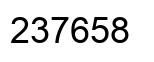 Number 237658 black image