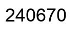 Number 240670 black image