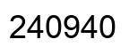 Number 240940 black image