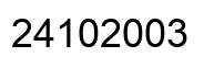 Number 24102003 black image