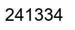 Number 241334 black image